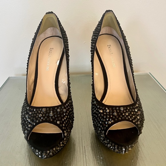 Enzo Angiolini Black Beaded Pumps size 7 1/2 - Picture 2 of 9